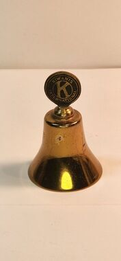 Vintage Kiwanis International Brass Bell Collectible See